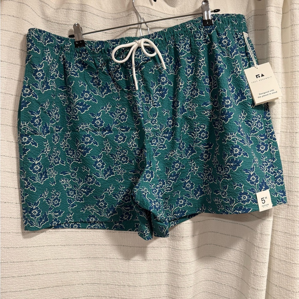 Floral Blue Swim Trunks by RA
